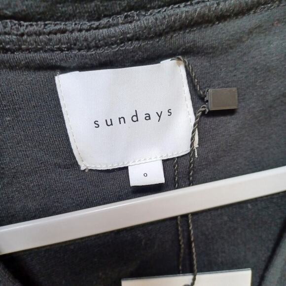 Anthropologie SUNDAYS Black V-Neck Mini T-Shirt Dress 2 NWT - Picture 8 of 8